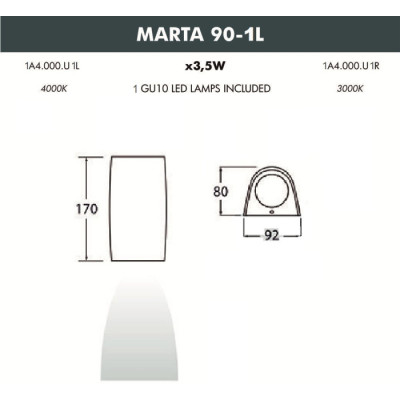 Архитектурная подсветка Marta 1A4.000.000.AXU1L
