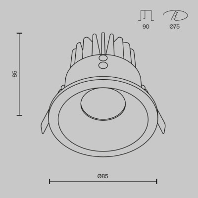 Точечный светильник Zoom DL034-L12W4K-B