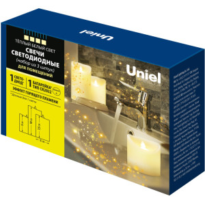Декоративная свеча  ULD-F060 WARM WHITE CANDLE SET3